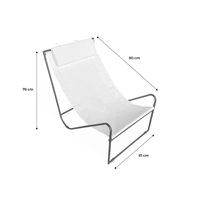 Alice's Garden - Lot de 2 Fauteuil Relax Mencora Structure en métal. Assise en Toile avec Repose-tête