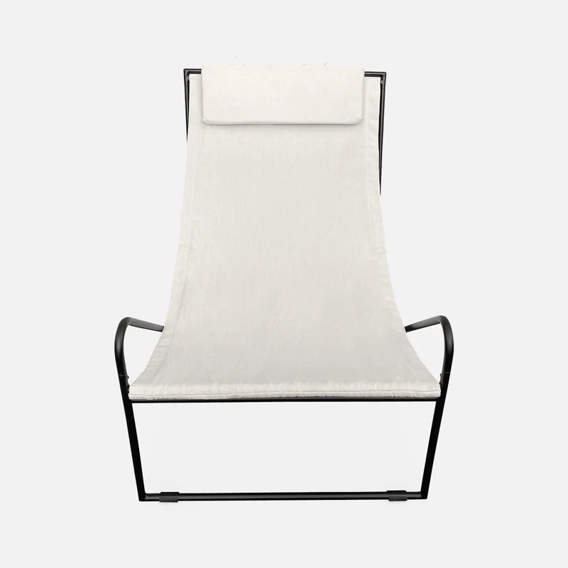 Alice's Garden - Lot de 2 Fauteuil Relax Mencora Structure en métal. Assise en Toile avec Repose-tête