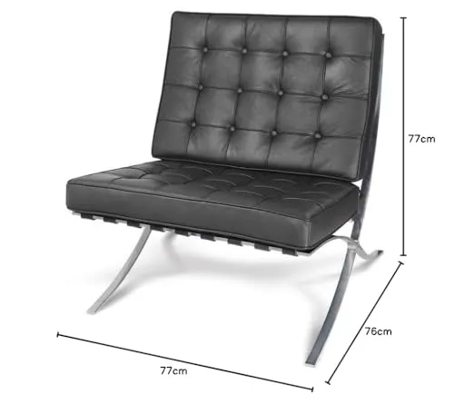 Fern Fauteuil lounge style Barcelone uniquement en cuir noir