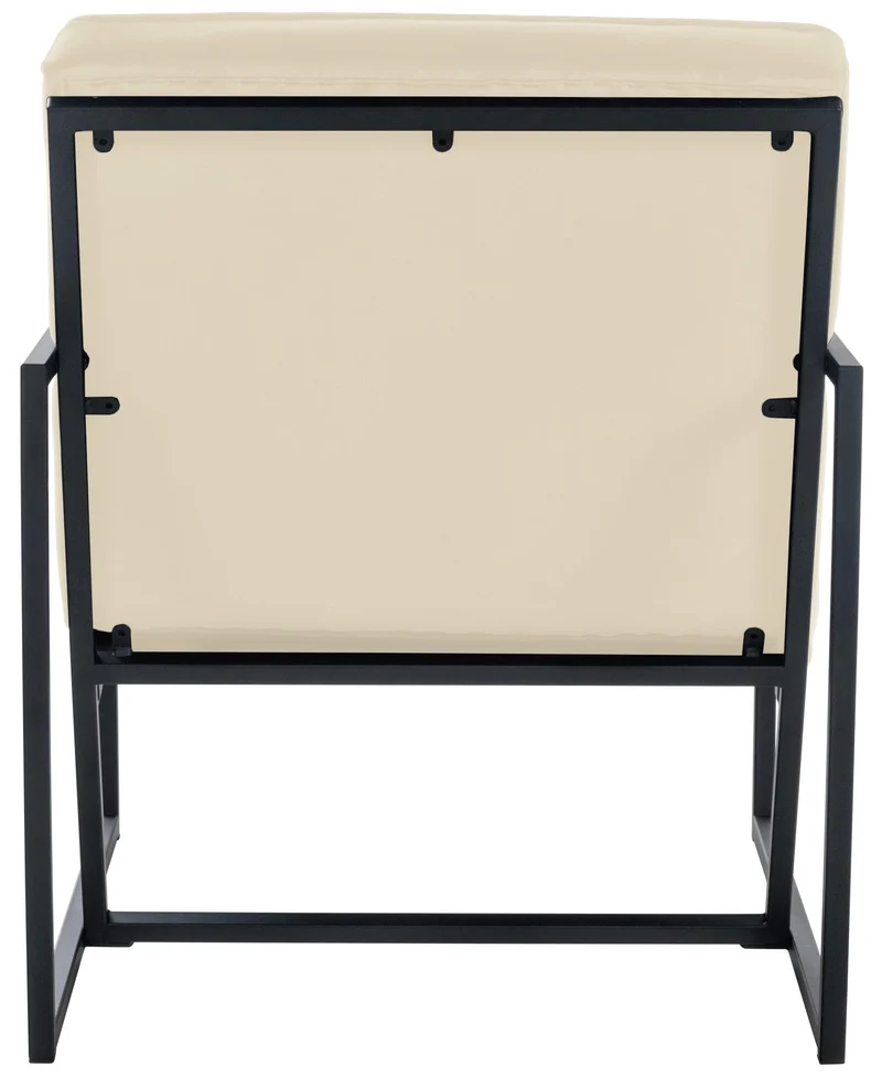 CLP Fauteuil Lounge Avon en Velours I Chaise Capitonnée avec Pieds en Métal I Cadre Solide, Couleur:crème