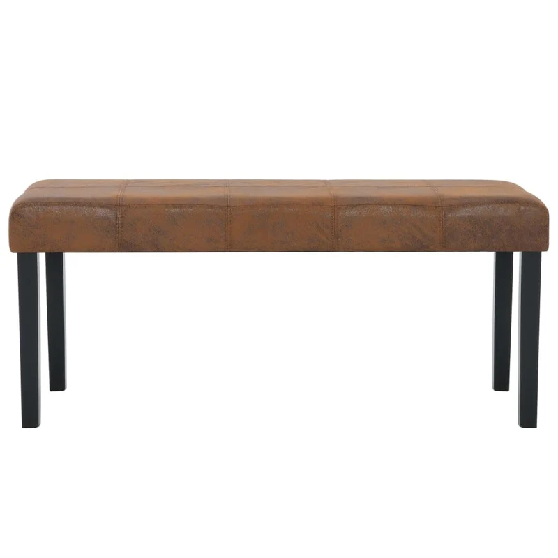 vidaXL Banc Banc d'Entrée Banc de Couloir Siège Banquette de Salon Meuble de Salon Intérieure Salle de Séjour Maison 106 cm Marron Similicuir Daim