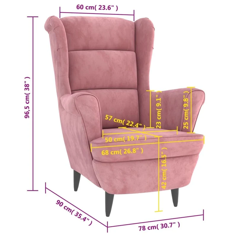 Bussandri Exclusive - Fauteuil velours rose