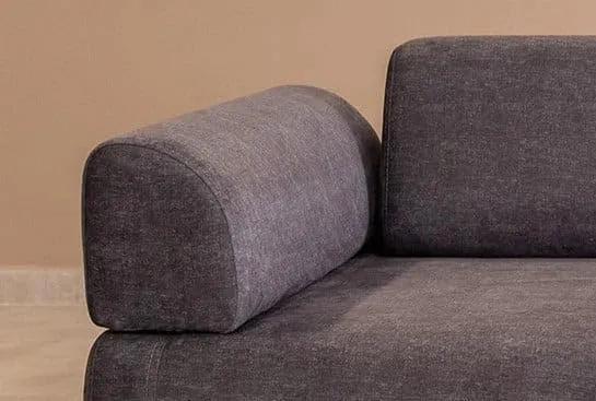 Menzzo Canapé 3 Places modulable Dossier et accoudoirs Amovibles avec 2 Coussins et Bout de canapé Agista Tissu Bleu