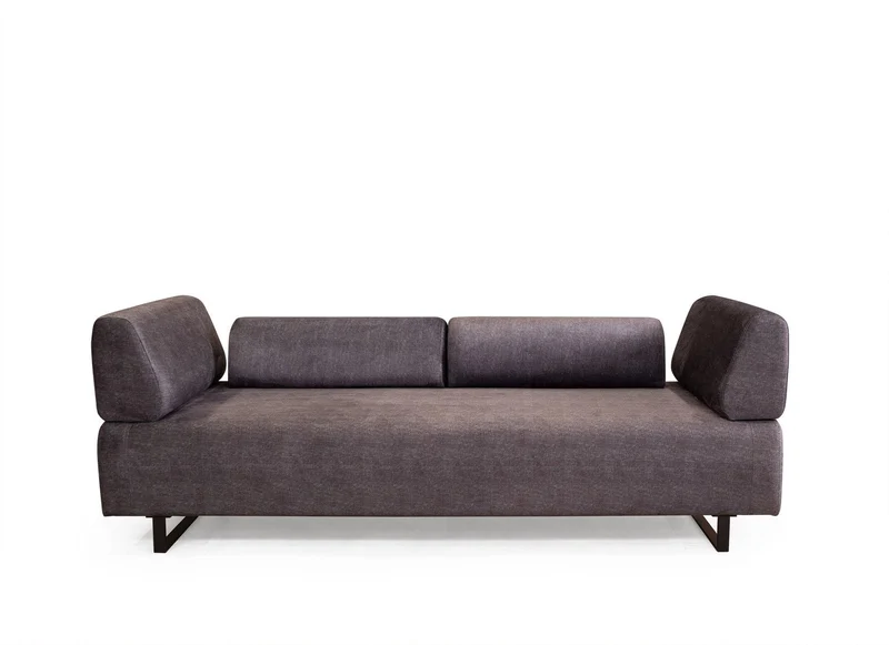 Menzzo Canapé 3 Places modulable Dossier et accoudoirs Amovibles avec 2 Coussins et Bout de canapé Agista Tissu Bleu