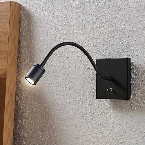 LED Applique Murale Mayar (Moderne) en Noir Métal e. a. pour Chambre à coucher (1 lampe,à), Applique, Lampe Murale, Eclairage, Luminaire Mural