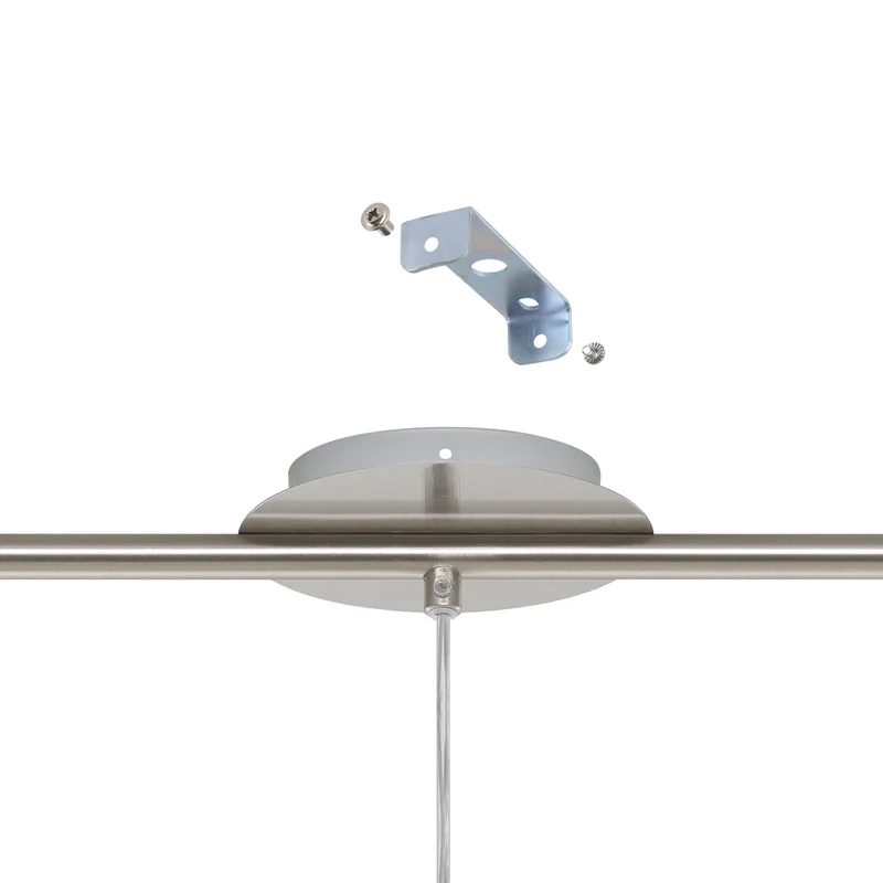 Eglo Lampe Suspension Troy 3 à 3 Lampes en Acier et Verre Pour 3 Ampoules E27 Max 60 W Non Incluses Nickel Mat/Blanc Satiné 72 X 10,5 X 110 cm