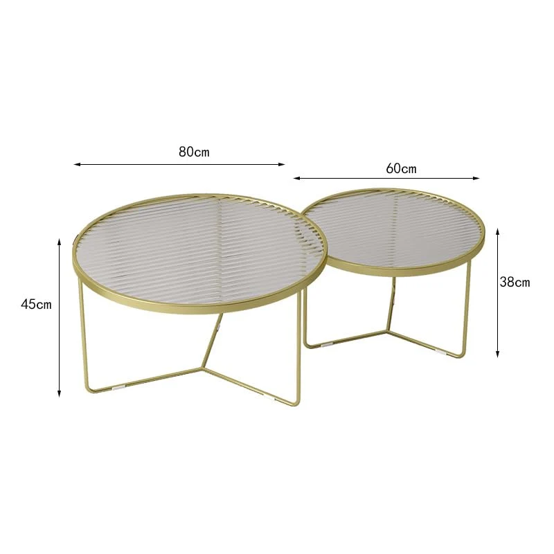 WENNEWU Table Basse De Salon Moderne, Table De Canapé De Luxe LéGèRe Et Moderne, Table Basse en Verre Ronde, Ensemble Gigogne De 2, pour Table Centrale De Salon,Blanc,80+60cm
