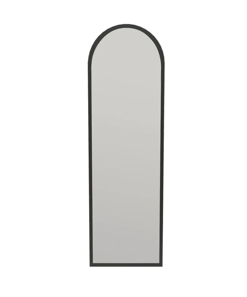 Dmora - Miroir Zaniah, Verre miroité, Objet d'ameublement Mural, Décoration avec Miroir, 50x2h160 cm, Noir
