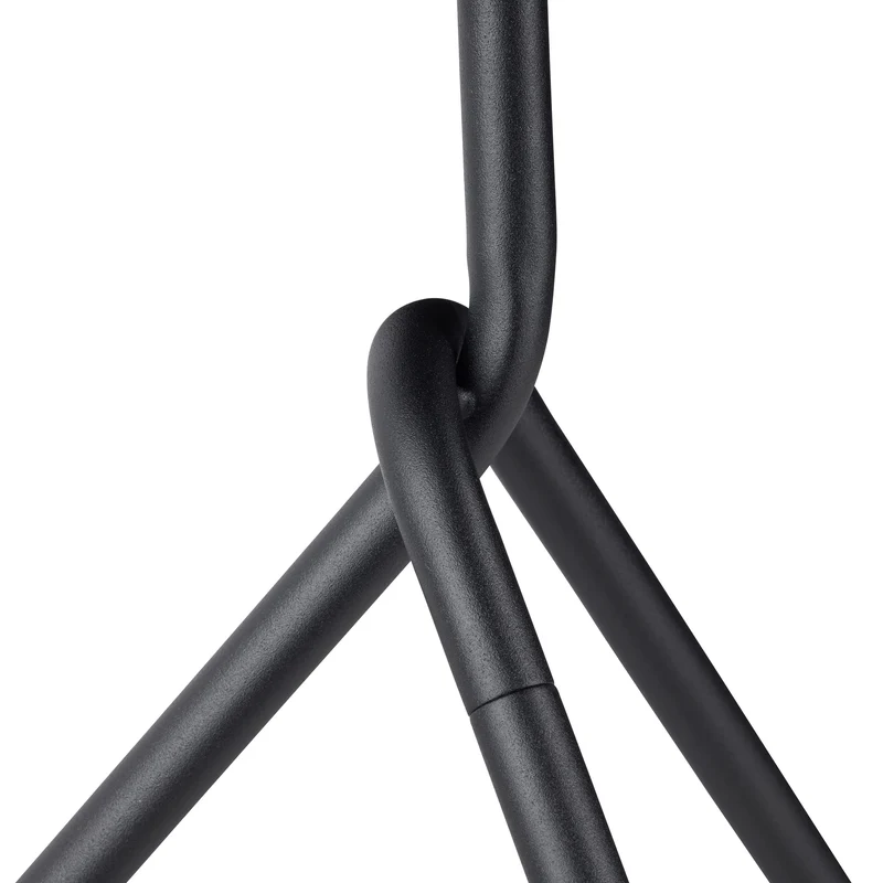 Relaxdays, noir basse d'appoint design en métal avec poignée, chevet ronde, Table de café incurvée, HxD env. 59 x 40cm, Acier, 1 élément
