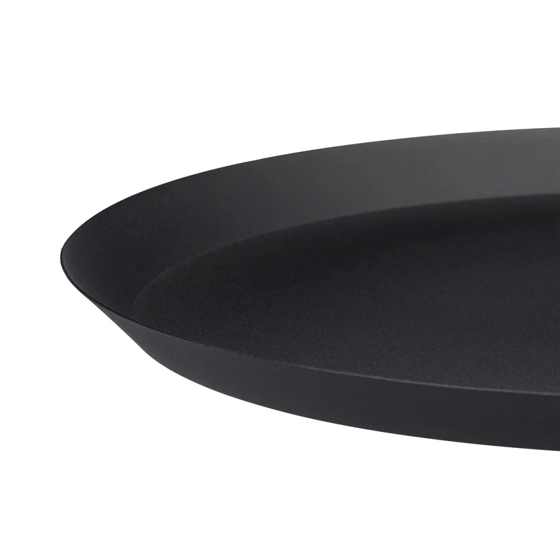 Relaxdays, noir basse d'appoint design en métal avec poignée, chevet ronde, Table de café incurvée, HxD env. 59 x 40cm, Acier, 1 élément