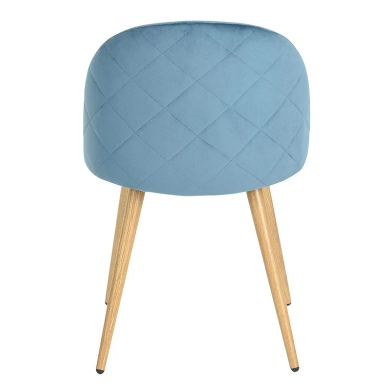 WV LeisureMaster Chaise de Salle à Manger avec Tissu Ergonomique rembourré en Velours sans accoudoirs avec Pieds en métal Chaise d'appoint de Style scandinave Chaise d'invité (Bleu-4PCS)
