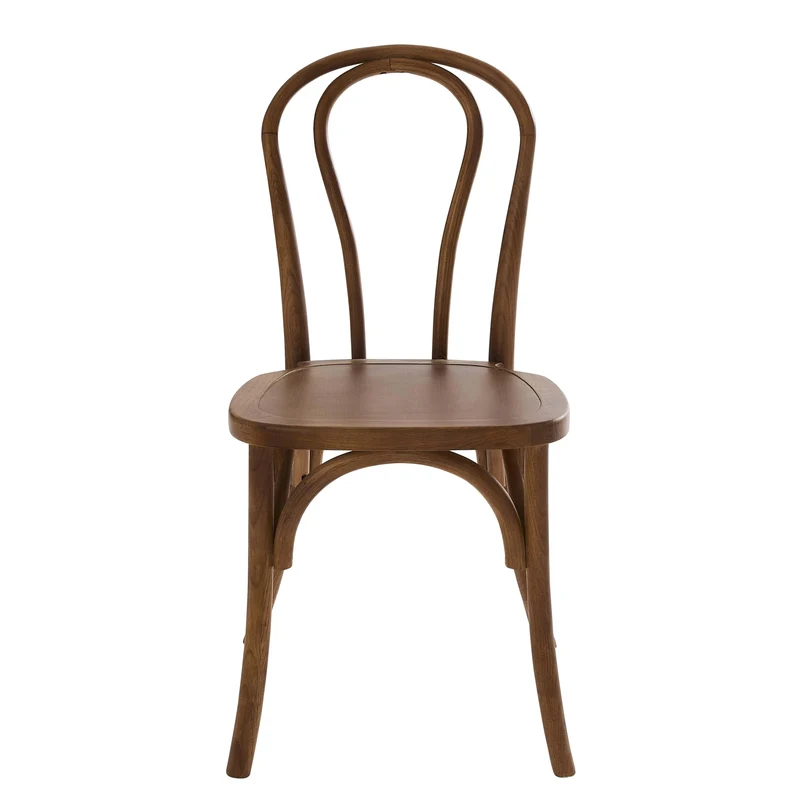 Oviala Lot de 2 chaises Style bistrot en Bois d'orme foncé