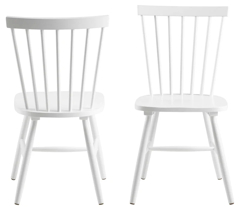 AC Design Furniture Susanne Chaises de salle à manger Lot de 2, H: 86 x l: 50,5 x L: 49,5 cm, Blanc, Bois, 2 pc