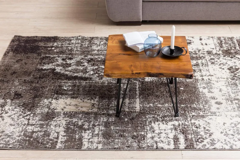 FineBuy Table Basse Bois Massif Sheesham Table de Salon 56 x 38 x 51 cm | Table d'appoint Style Maison de Campagne | Meubles en Bois Naturel Table de Sofa avec des Jambes en métal
