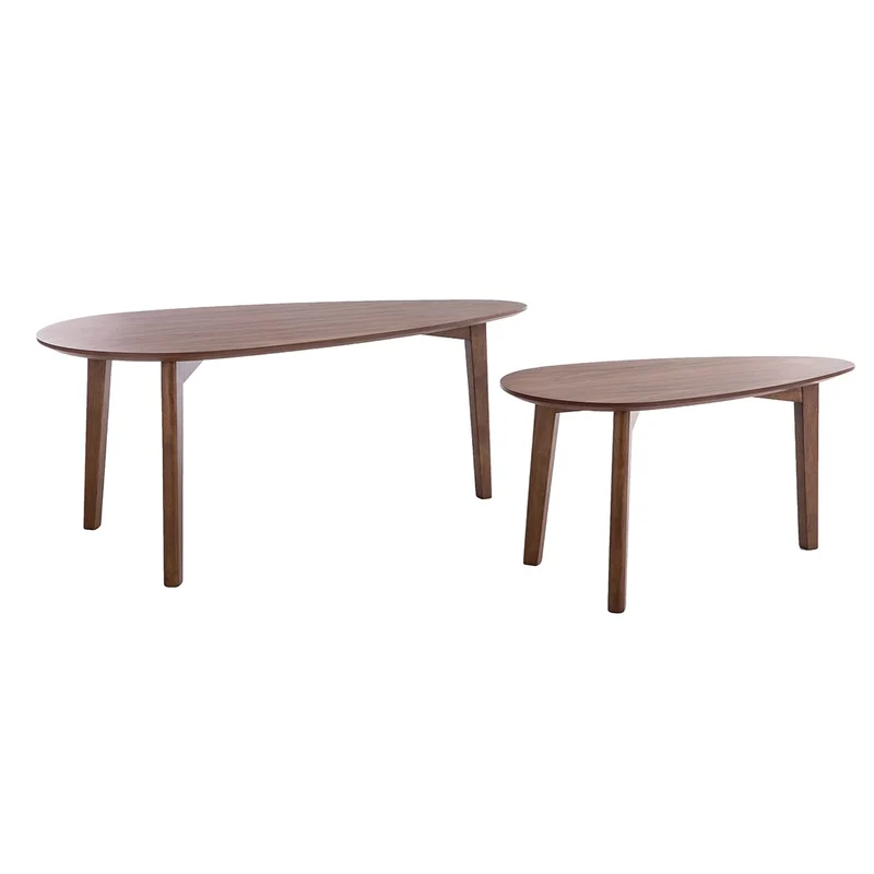 Miliboo Tables Basses gigognes scandinaves Bois foncé Noyer (Lot de 2) ARTIK