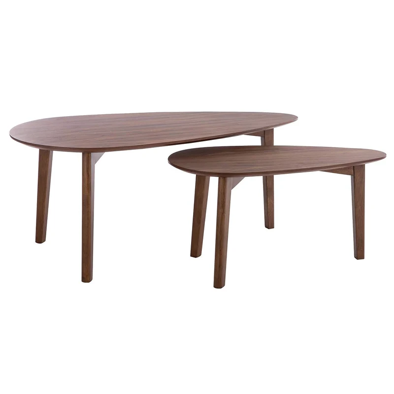 Miliboo Tables Basses gigognes scandinaves Bois foncé Noyer (Lot de 2) ARTIK