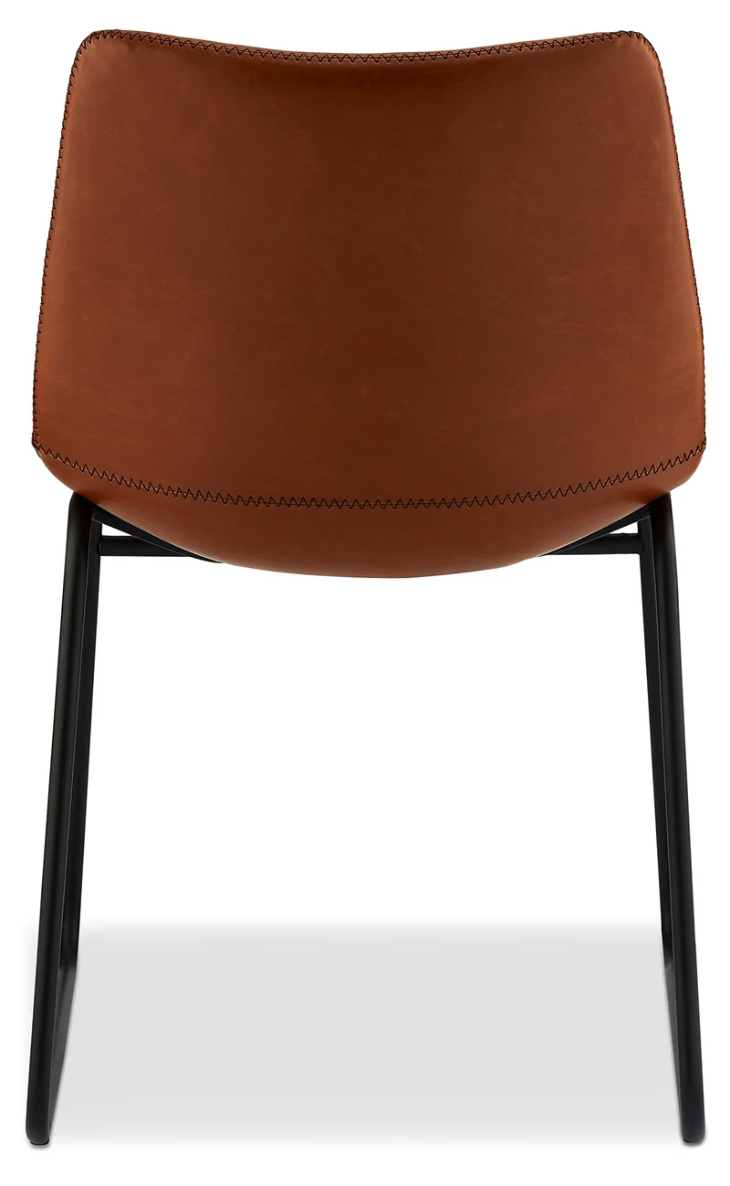 Ibbe Design Indiana Lot de 2 Brun Chaises Salle à Manger en Similicuir Simili Cuir Salle à Manger Salon Bureau Cuisine, Assise Rembourrée Scandinaves, Pieds en Métal