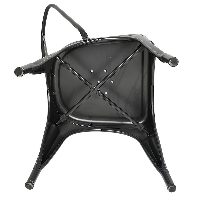 Supfine Chaise de Salle à Manger Lot de 4 Industrielle Vintage Tabouret de Cuisine avec Dossier Hauteur d'assise 44cm, Chaises Empilables Metal pour Intérieure et Extérieure Jardin Bistrot