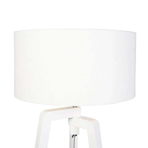 QAZQA puros - Lampe de table trépied/tripode - 1 lumière - H 1450 mm - Blanc - Moderne - éclairage intérieur - Salon I Chambre I Cuisine I Salle à manger