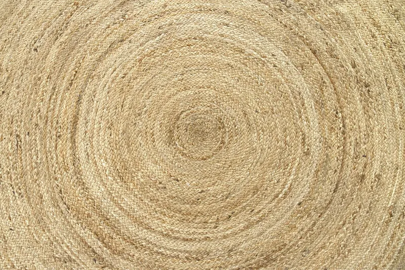 HAMID - Tapis Jute Naturel, Jute Alhambra Rond, Tressé à la Main, Tapis 100% Fibre de Jute pour Salon, Chambre, Décoration, (200x200cm)