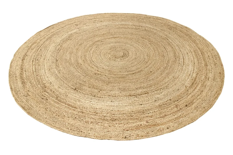 HAMID - Tapis Jute Naturel, Jute Alhambra Rond, Tressé à la Main, Tapis 100% Fibre de Jute pour Salon, Chambre, Décoration, (200x200cm)