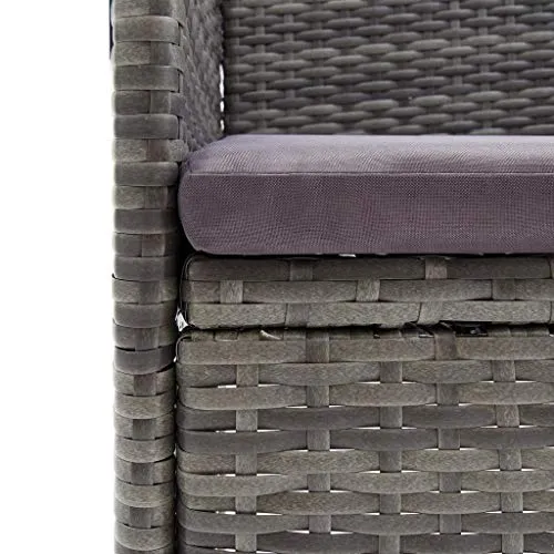 Generisch Kangmusi 310567 Lot de 4 chaises de jardin en polyrotin Gris