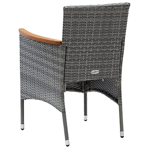 Generisch Kangmusi 310567 Lot de 4 chaises de jardin en polyrotin Gris