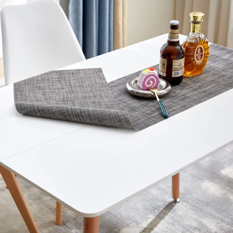 LafeuR Lot de 6 chaises de jardin avec table rectangulaire 110 x 70 cm, pour terrasse, balcon, salon de jardin pour 6 personnes (table à manger blanche + 6 chaises blanches)