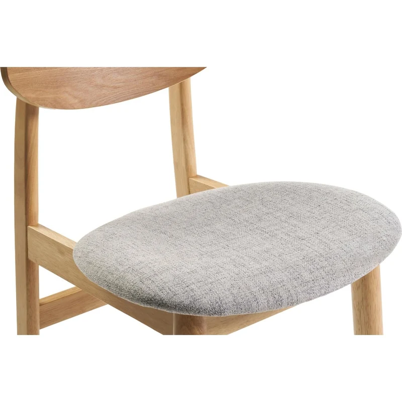 Miliboo Chaises scandinaves en Bois Clair et Tissu Gris Clair (Lot de 2) ELION