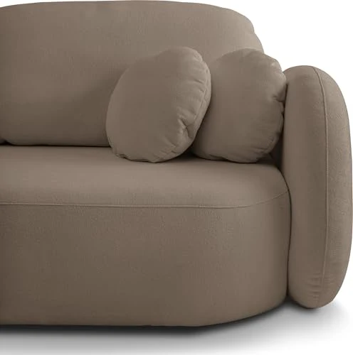 WFL GROUP Canapé-lit 3 Places Greta avec Coffre de Rangement - Design Scandinave Unique - Sofa Convertible avec Fonction Lit - Marron