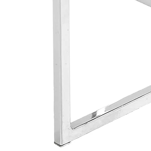 AC Design Furniture Gurli Table de Basse Carrée, H: 45 x l: 50 x P: 50 cm, Transparent/Chrome, Verre/Métal, 1 pc
