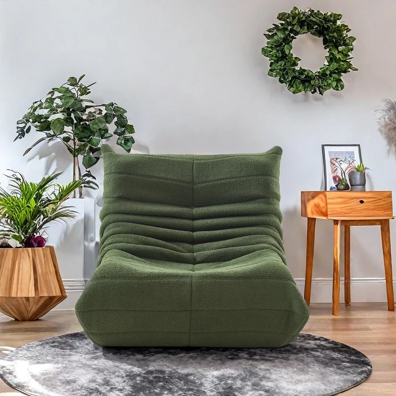 YGHQAP Canapé de Sol, Fauteuil Lounge Doux, Vert foncé, Chaise Togo Highback pour Salon, Chambre, Salon, Bureau (Vert Foncé)