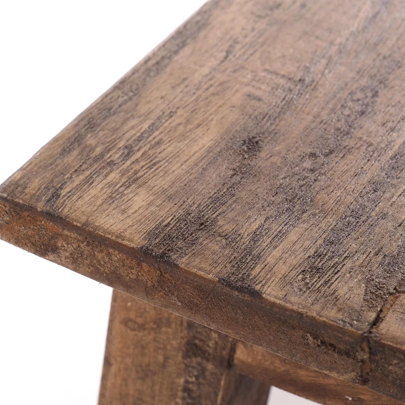 DESIGN DELIGHTS Tabouret en bois Monte - 30 x 20 x 21 cm (l x p x h) - Bois massif d'acajou - Tabouret rustique pour fleurs et plantes - Tabouret d'appoint - Tabouret décoratif - Couleur : 01