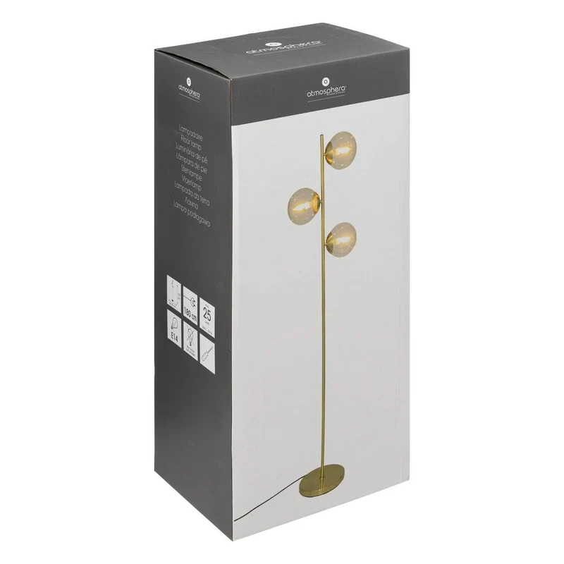 Atmosphera - Lampadaire droit en métal H162cm doré