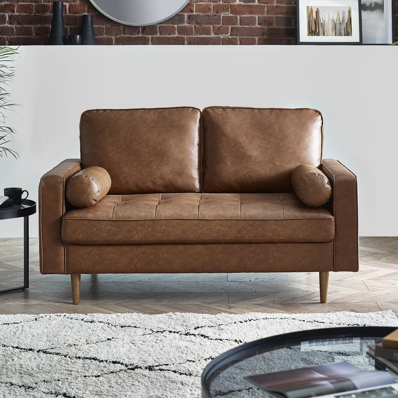 Julian Bowen Canapé 2 Places Henley en Similicuir Marron
