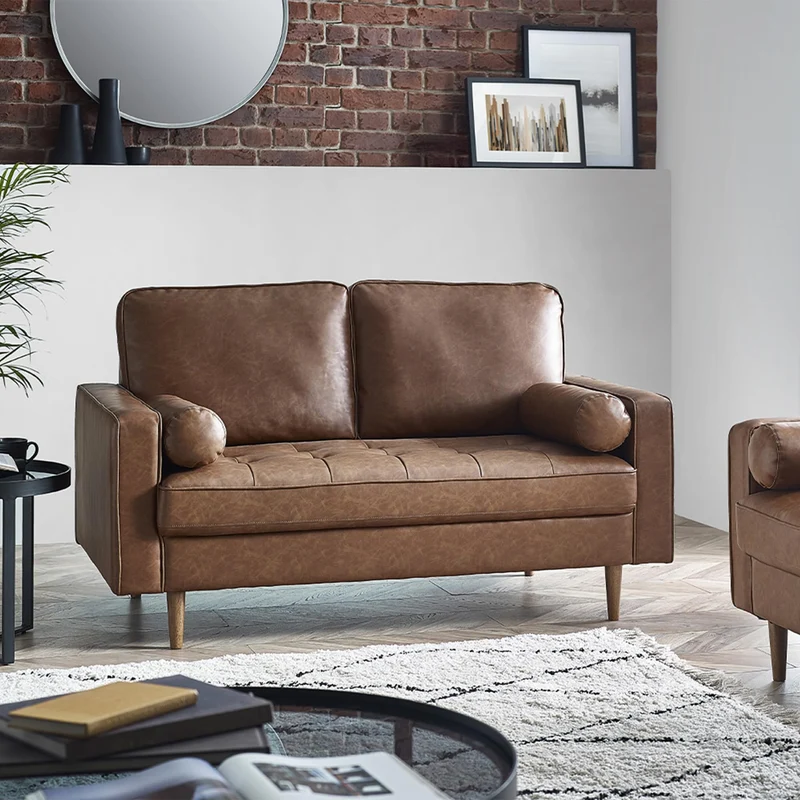 Julian Bowen Canapé 2 Places Henley en Similicuir Marron