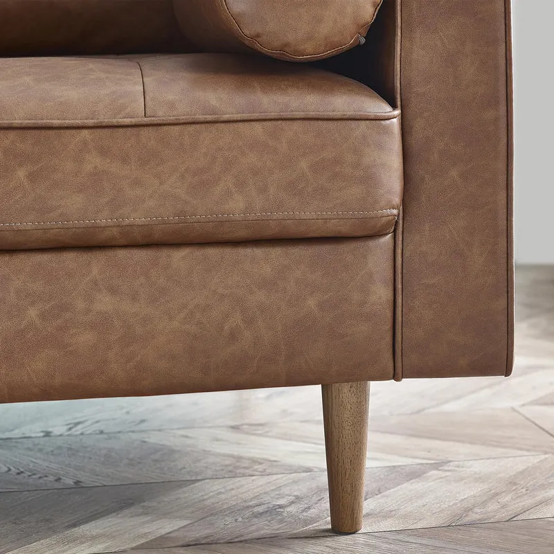 Julian Bowen Canapé 2 Places Henley en Similicuir Marron