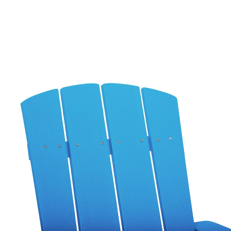Chaise Basse Fauteuil de Jardin Effet Bois Bleu avec Accoudoirs et Dossier Confortable Matières Résitantes pour Terrasse Rustique et Campagne Beliani