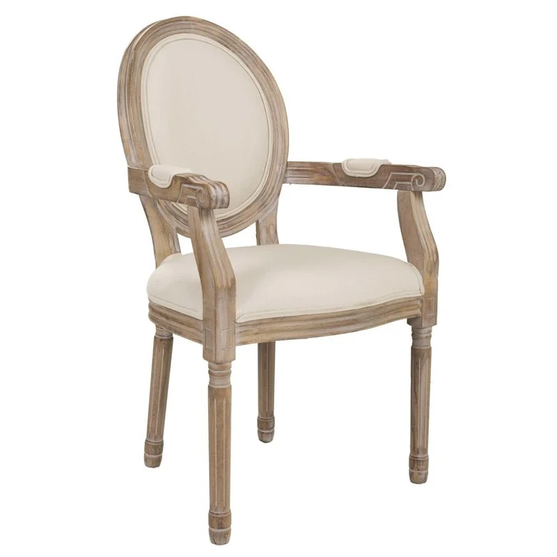 WANDERLUST DECO Silla de Madera tapizada Color Beige 55x46x48/96