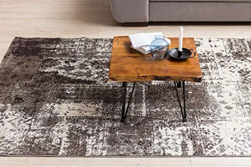 Table basse design Sheesham en bois massif - Bord d'arbre - 56 x 38 x 51 cm - Table en bois de sheesham avec pieds en métal - Table de salon de style maison de campagne rustique
