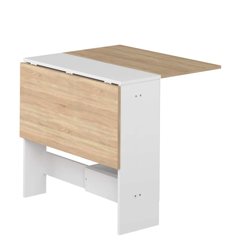 Symbiosis Papillon Table Pliante Blanc et Chêne Naturel 103/67/28x76x73,4 cm