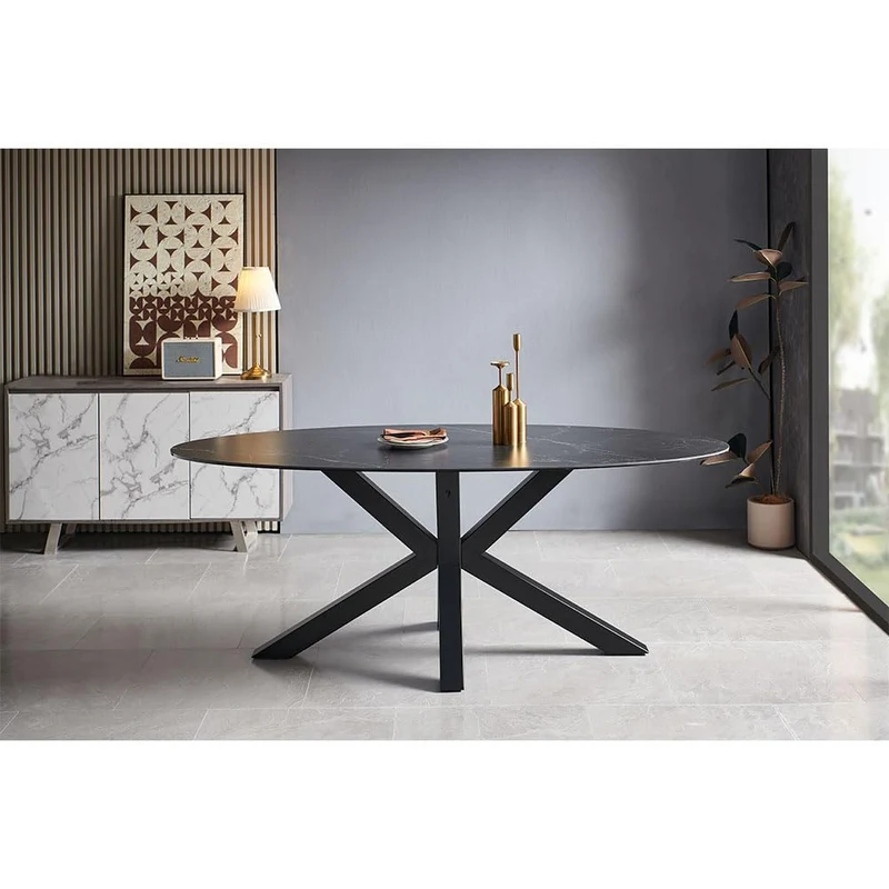 Milton & Oldbrook Table de Salle à Manger 200 cm Avila Céramique Noir
