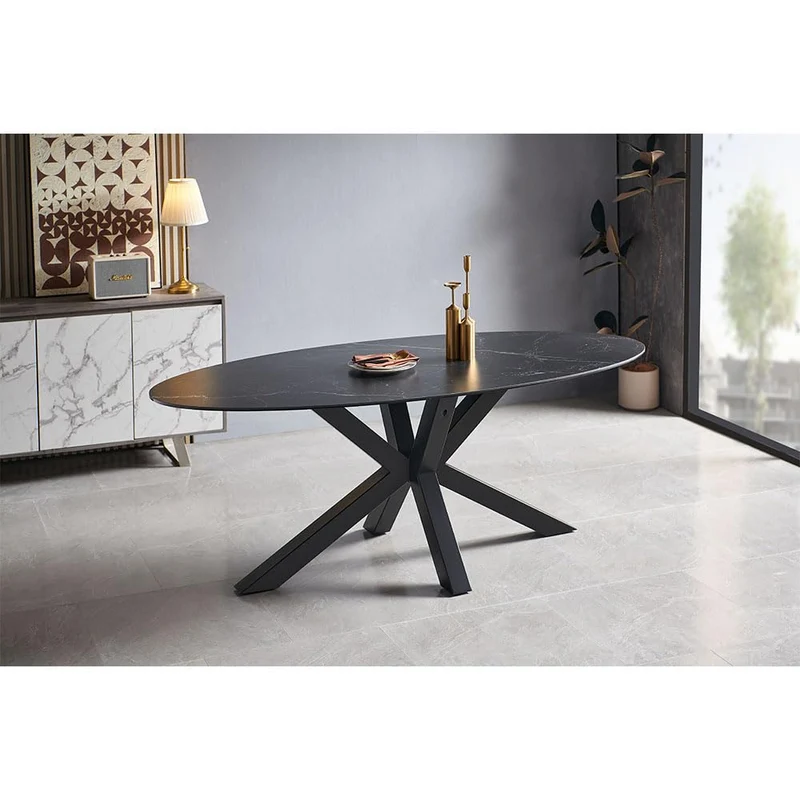 Milton & Oldbrook Table de Salle à Manger 200 cm Avila Céramique Noir