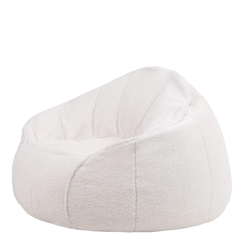 Icon Riviera Pouf Sherpa, Pouf Poire avec Remplissage, Fauteuil Salon Confortable, Fauteuil Chambre, Meuble Salon, Decoration Chambre, Crème