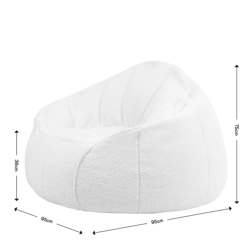 Icon Riviera Pouf Sherpa, Pouf Poire avec Remplissage, Fauteuil Salon Confortable, Fauteuil Chambre, Meuble Salon, Decoration Chambre, Crème