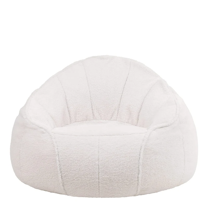Icon Riviera Pouf Sherpa, Pouf Poire avec Remplissage, Fauteuil Salon Confortable, Fauteuil Chambre, Meuble Salon, Decoration Chambre, Crème