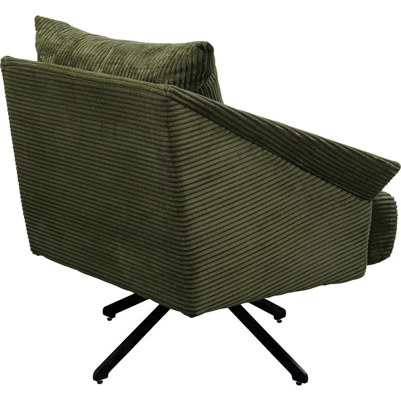 Kare Milo Fauteuil pivotant Design pivotant à 360 °, Charge maximale 110 kg, Aspect Velours côtelé, Fauteuil de Salon, rembourré, avec accoudoirs, pour Salon, Bureau, en Bois de pin Massif, 73 x 83 x