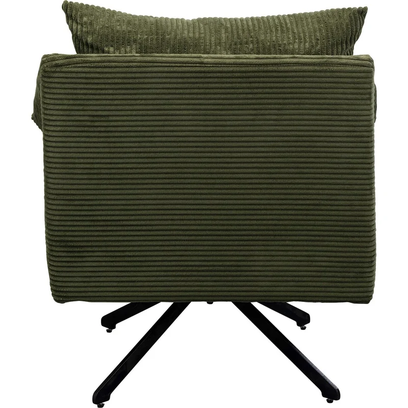 Kare Milo Fauteuil pivotant Design pivotant à 360 °, Charge maximale 110 kg, Aspect Velours côtelé, Fauteuil de Salon, rembourré, avec accoudoirs, pour Salon, Bureau, en Bois de pin Massif, 73 x 83 x