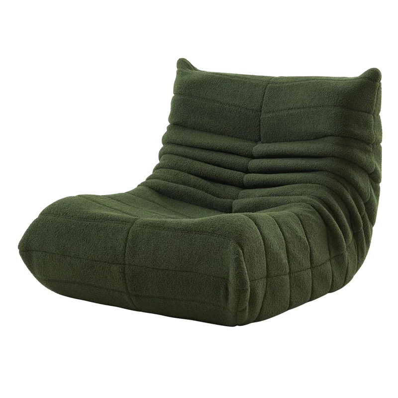 DULRLLY Canapé de Sol Confortable pour Adultes, Fauteuil de Lecture, Pouf Poire en Velours Doux, Chaise Simple géante pour Salon, Chambre à Coucher, Bureau (Vert)
