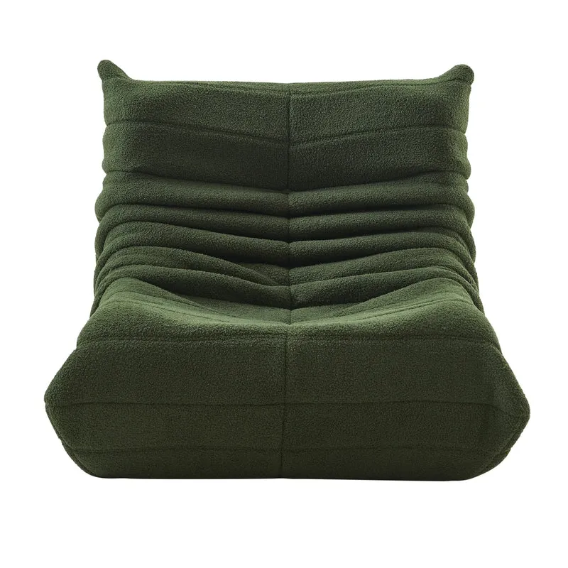 DULRLLY Canapé de Sol Confortable pour Adultes, Fauteuil de Lecture, Pouf Poire en Velours Doux, Chaise Simple géante pour Salon, Chambre à Coucher, Bureau (Vert)